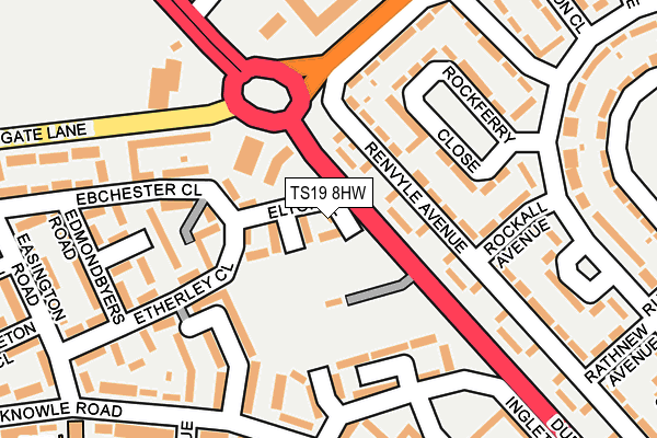 TS19 8HW map - OS OpenMap – Local (Ordnance Survey)