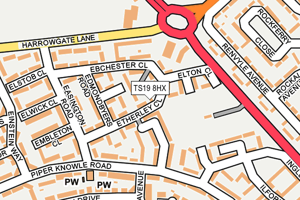 TS19 8HX map - OS OpenMap – Local (Ordnance Survey)