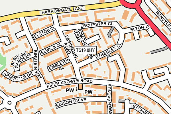 TS19 8HY map - OS OpenMap – Local (Ordnance Survey)