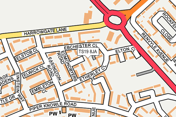 TS19 8JA map - OS OpenMap – Local (Ordnance Survey)