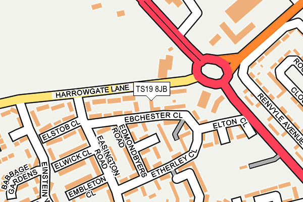 TS19 8JB map - OS OpenMap – Local (Ordnance Survey)