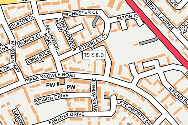 TS19 8JD map - OS OpenMap – Local (Ordnance Survey)