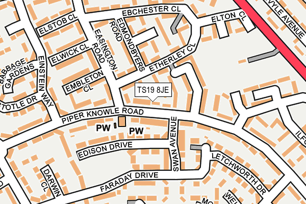 TS19 8JE map - OS OpenMap – Local (Ordnance Survey)