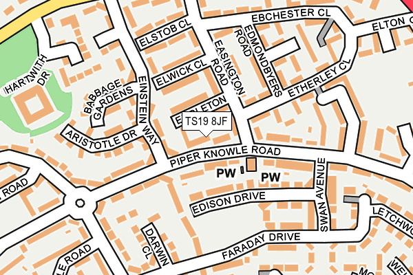 TS19 8JF map - OS OpenMap – Local (Ordnance Survey)