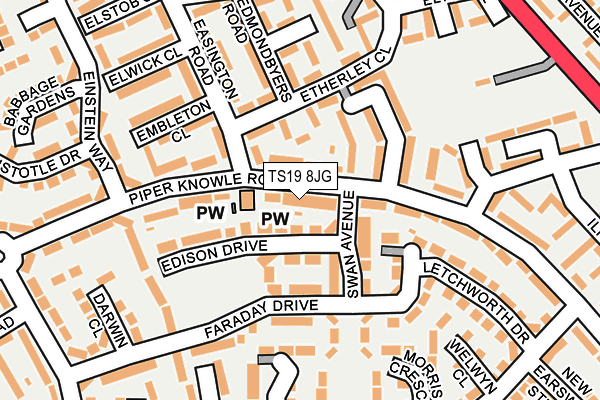 TS19 8JG map - OS OpenMap – Local (Ordnance Survey)