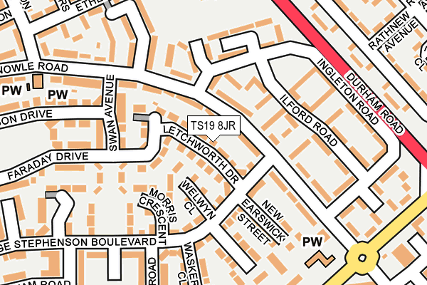 TS19 8JR map - OS OpenMap – Local (Ordnance Survey)