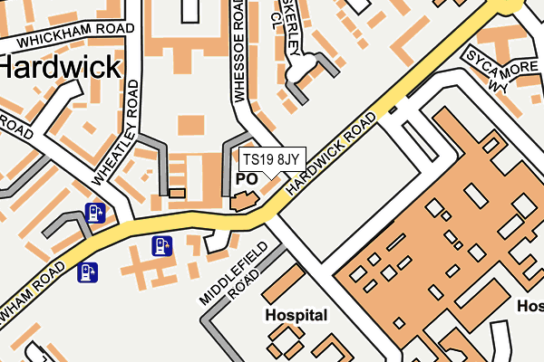 TS19 8JY map - OS OpenMap – Local (Ordnance Survey)