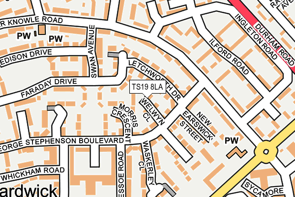 TS19 8LA map - OS OpenMap – Local (Ordnance Survey)