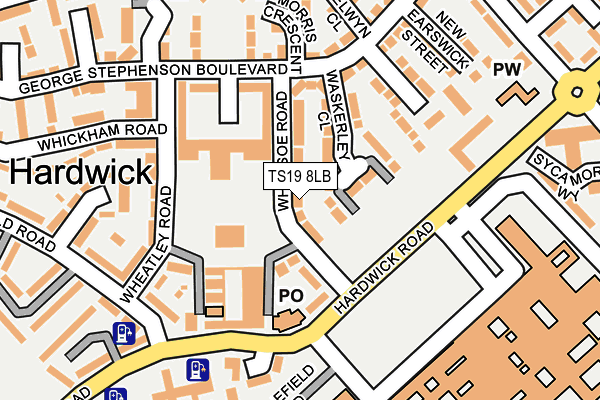 TS19 8LB map - OS OpenMap – Local (Ordnance Survey)