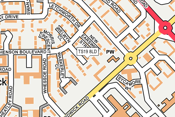 TS19 8LD map - OS OpenMap – Local (Ordnance Survey)