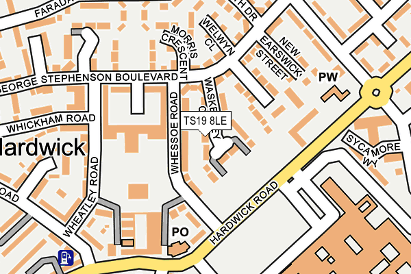 TS19 8LE map - OS OpenMap – Local (Ordnance Survey)