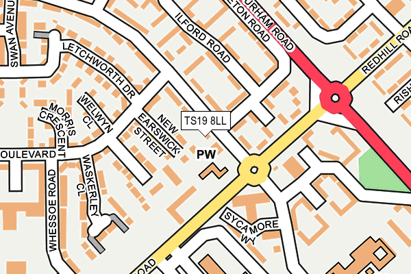 TS19 8LL map - OS OpenMap – Local (Ordnance Survey)