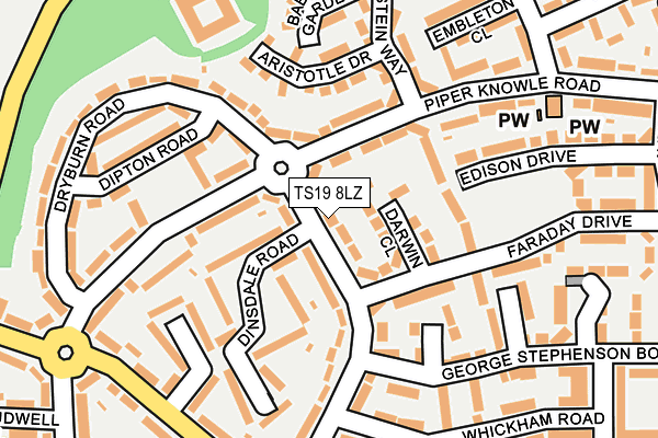 TS19 8LZ map - OS OpenMap – Local (Ordnance Survey)