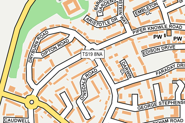 TS19 8NA map - OS OpenMap – Local (Ordnance Survey)