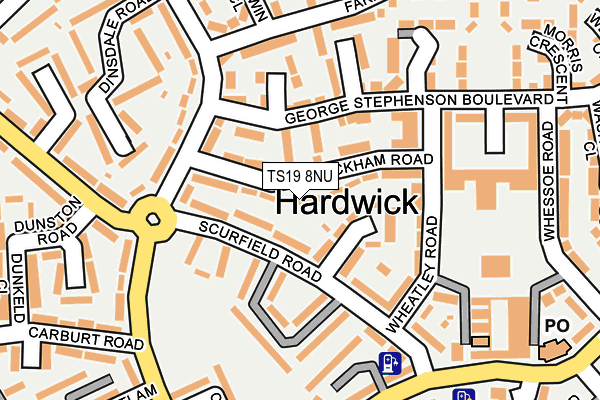 TS19 8NU map - OS OpenMap – Local (Ordnance Survey)