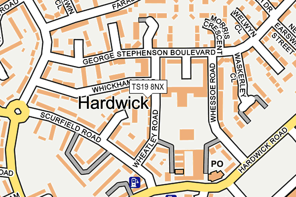 TS19 8NX map - OS OpenMap – Local (Ordnance Survey)