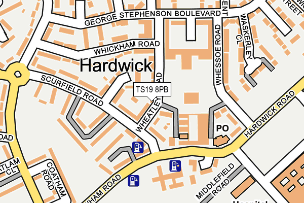 TS19 8PB map - OS OpenMap – Local (Ordnance Survey)