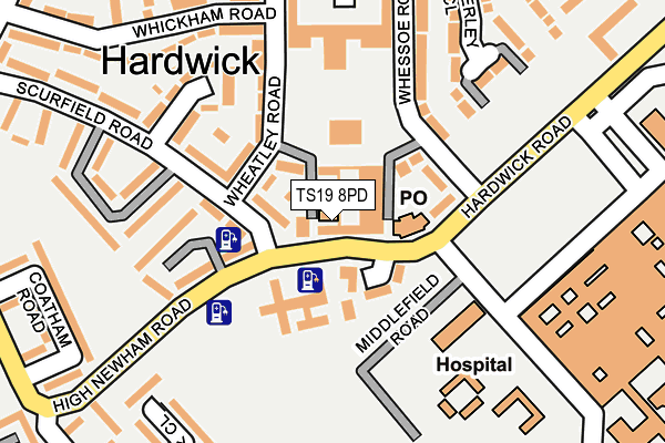 TS19 8PD map - OS OpenMap – Local (Ordnance Survey)