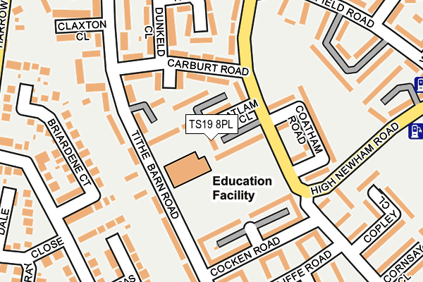 TS19 8PL map - OS OpenMap – Local (Ordnance Survey)