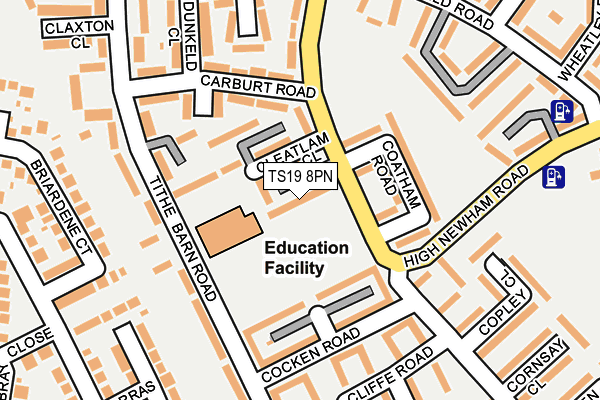 TS19 8PN map - OS OpenMap – Local (Ordnance Survey)