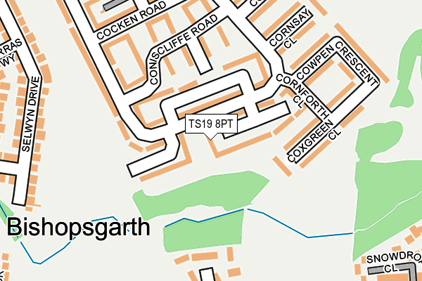 TS19 8PT map - OS OpenMap – Local (Ordnance Survey)