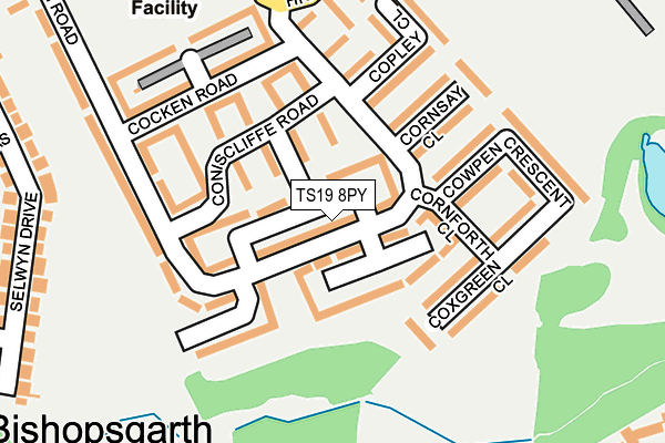 TS19 8PY map - OS OpenMap – Local (Ordnance Survey)