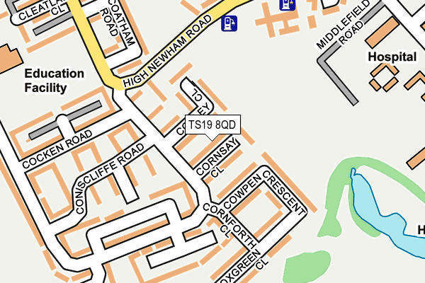TS19 8QD map - OS OpenMap – Local (Ordnance Survey)