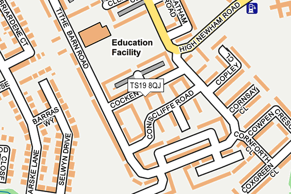 TS19 8QJ map - OS OpenMap – Local (Ordnance Survey)