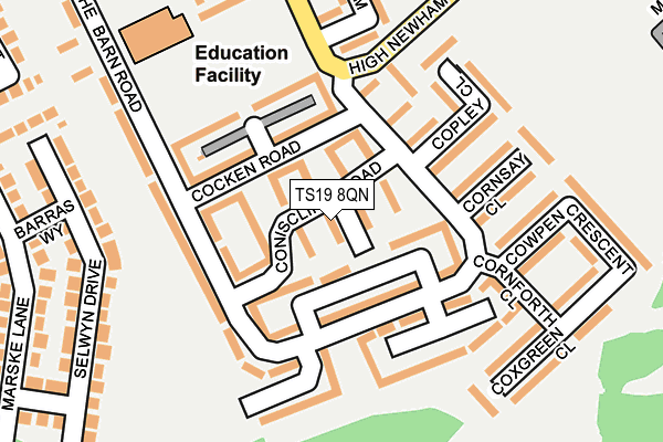 TS19 8QN map - OS OpenMap – Local (Ordnance Survey)