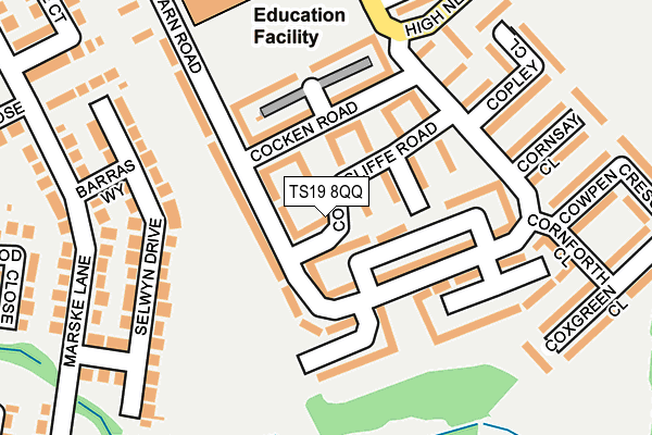 TS19 8QQ map - OS OpenMap – Local (Ordnance Survey)