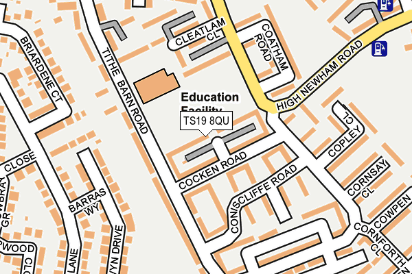 TS19 8QU map - OS OpenMap – Local (Ordnance Survey)