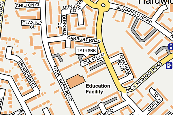 TS19 8RB map - OS OpenMap – Local (Ordnance Survey)