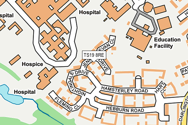 TS19 8RE map - OS OpenMap – Local (Ordnance Survey)