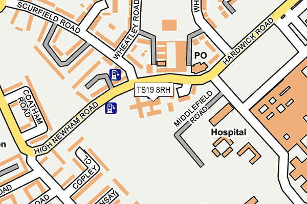 TS19 8RH map - OS OpenMap – Local (Ordnance Survey)