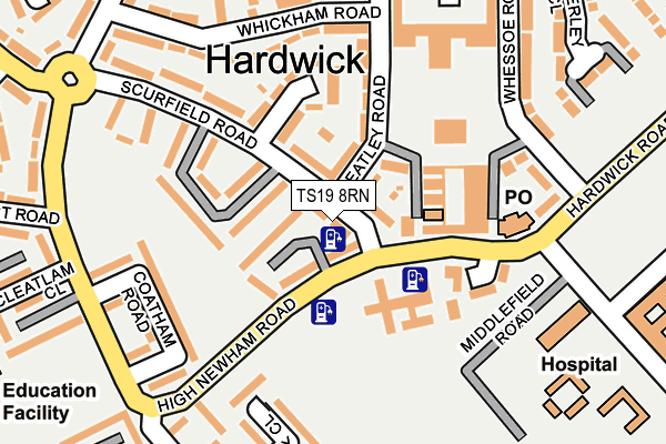 TS19 8RN map - OS OpenMap – Local (Ordnance Survey)