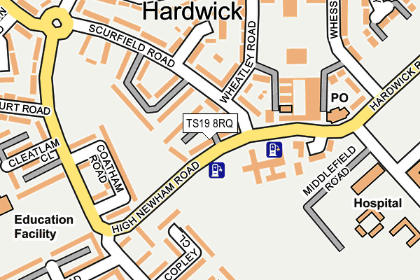 TS19 8RQ map - OS OpenMap – Local (Ordnance Survey)