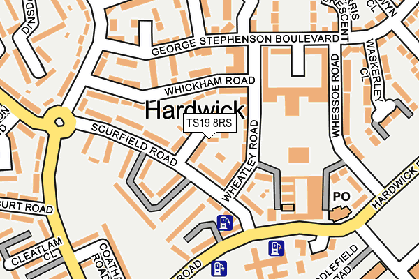 TS19 8RS map - OS OpenMap – Local (Ordnance Survey)