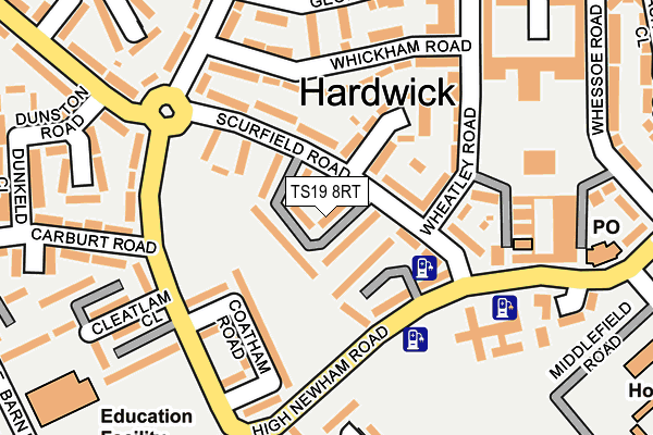 TS19 8RT map - OS OpenMap – Local (Ordnance Survey)