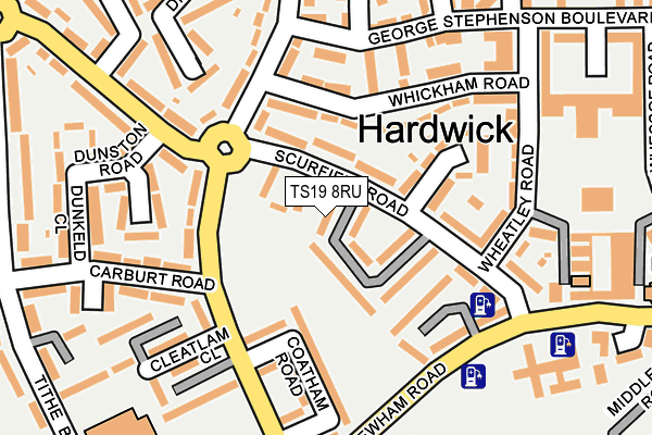 TS19 8RU map - OS OpenMap – Local (Ordnance Survey)