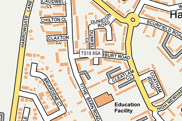 TS19 8SA map - OS OpenMap – Local (Ordnance Survey)