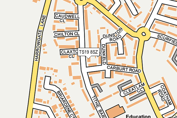 TS19 8SZ map - OS OpenMap – Local (Ordnance Survey)