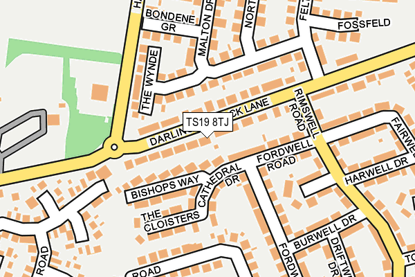 TS19 8TJ map - OS OpenMap – Local (Ordnance Survey)