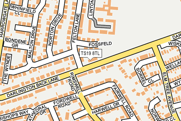 TS19 8TL map - OS OpenMap – Local (Ordnance Survey)