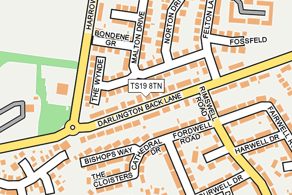 TS19 8TN map - OS OpenMap – Local (Ordnance Survey)