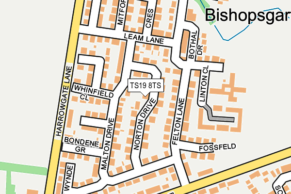 TS19 8TS map - OS OpenMap – Local (Ordnance Survey)