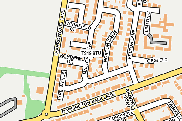 TS19 8TU map - OS OpenMap – Local (Ordnance Survey)
