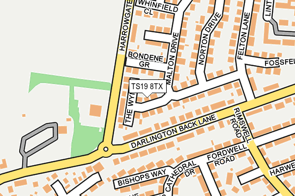 TS19 8TX map - OS OpenMap – Local (Ordnance Survey)