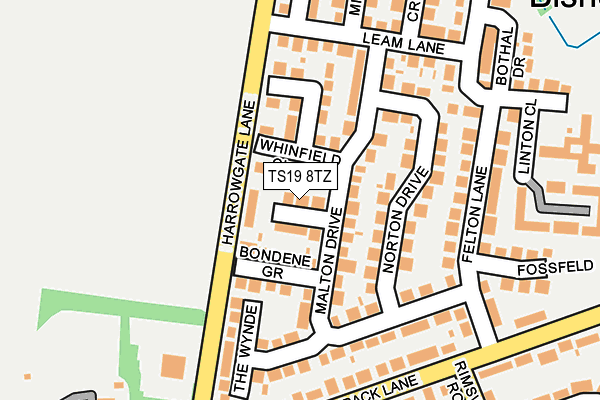 TS19 8TZ map - OS OpenMap – Local (Ordnance Survey)