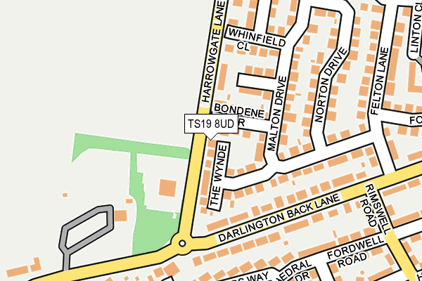 TS19 8UD map - OS OpenMap – Local (Ordnance Survey)