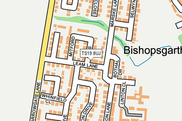 TS19 8UJ map - OS OpenMap – Local (Ordnance Survey)